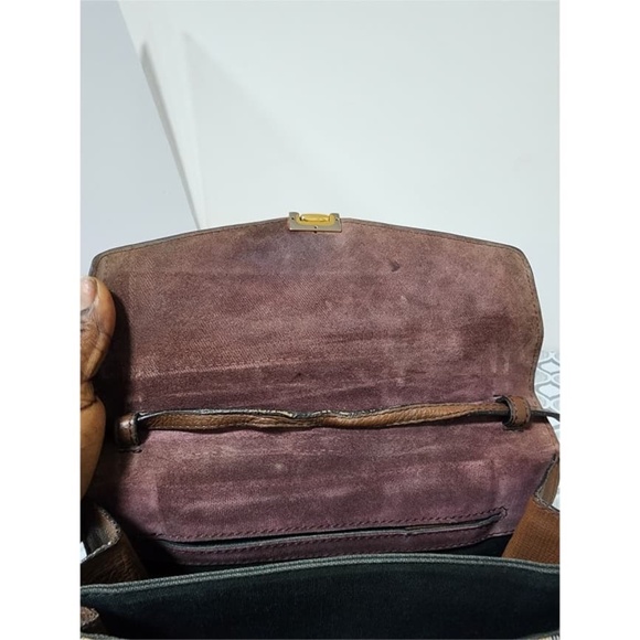 Authentic BURBERRYDerby Calfskin House Check Small Macken Crossbody Bag Beige/Br - Picture 13 of 16